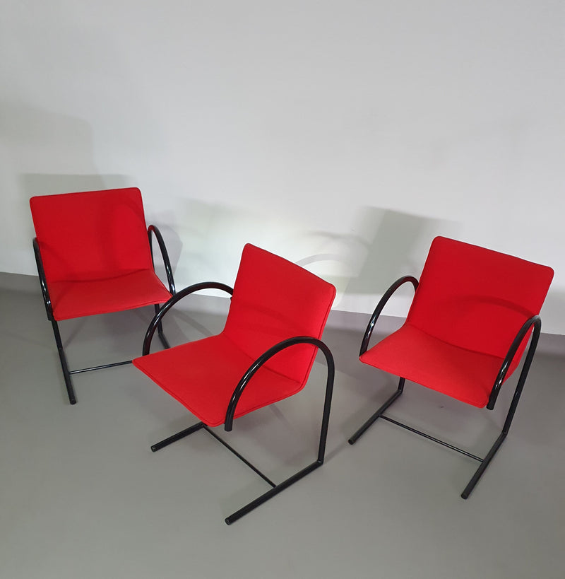 CIRKEL ARM CHAIRS BY PIERRE MAZAIRAC & KAREL BOONZAAIJER FOR METAFORM 1980S