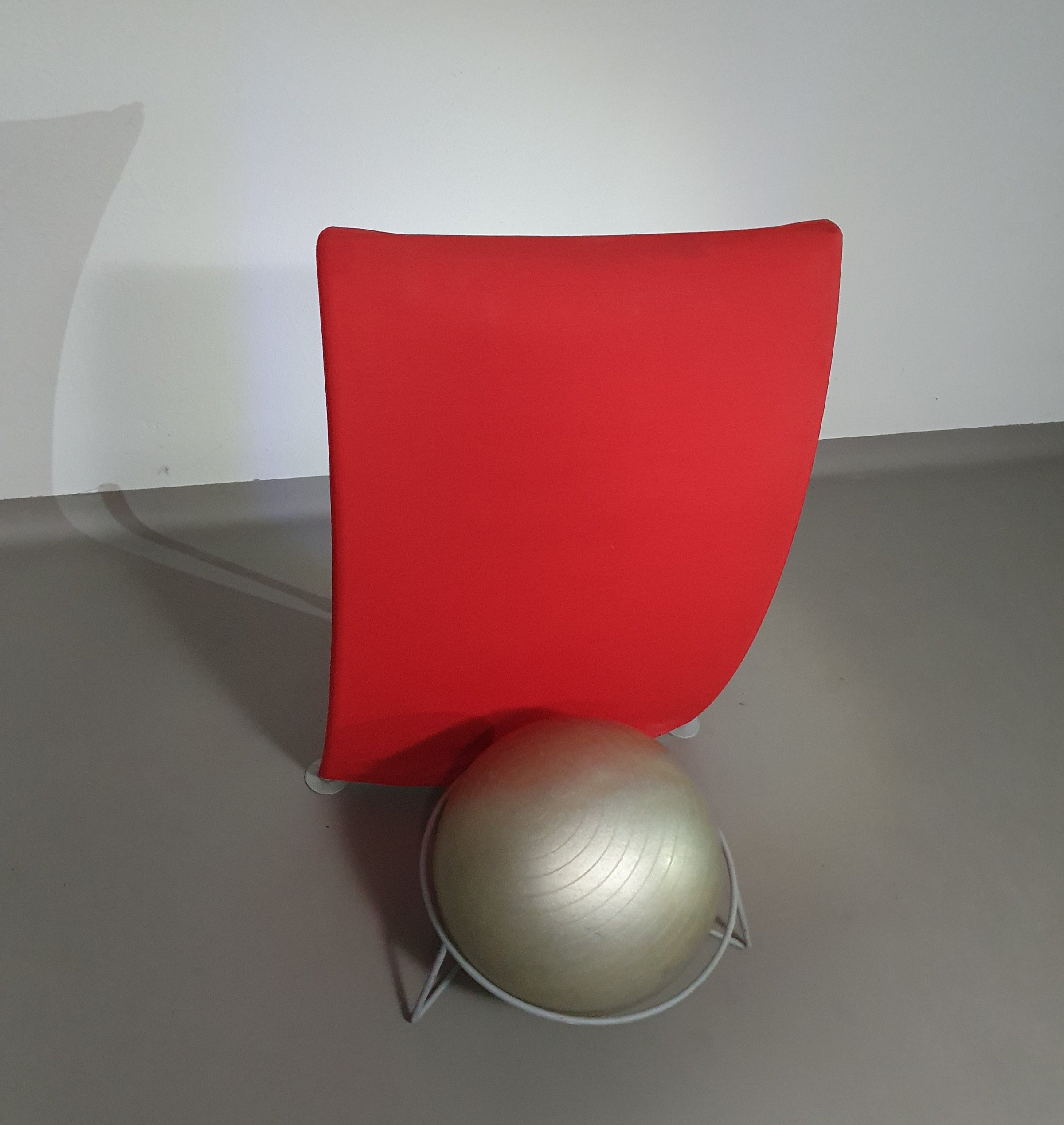 Italian modern red ball armchair San Siro designed by Fabrizio Ballardini, 1995