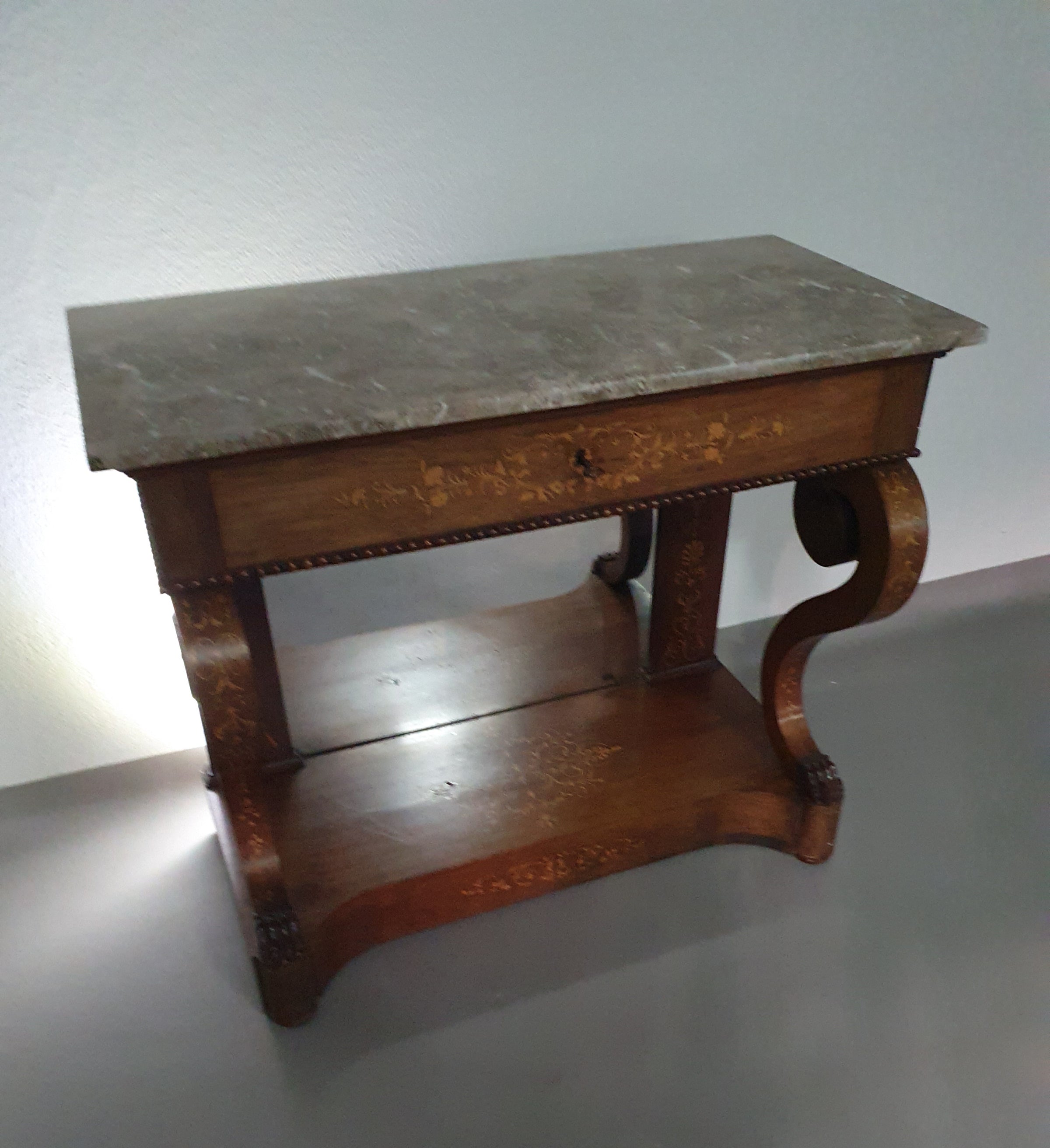 French Trumeau / side table 1830's with inlay wood