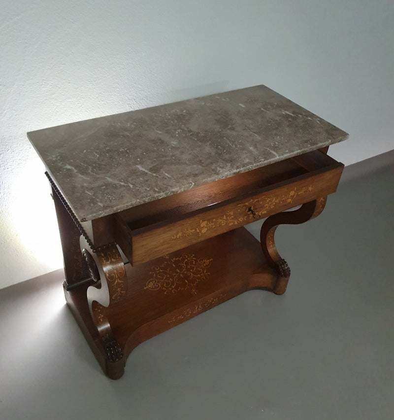 French Trumeau / side table 1830's with inlay wood