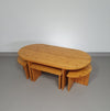 Child nesting table set 1980s / pine wood.