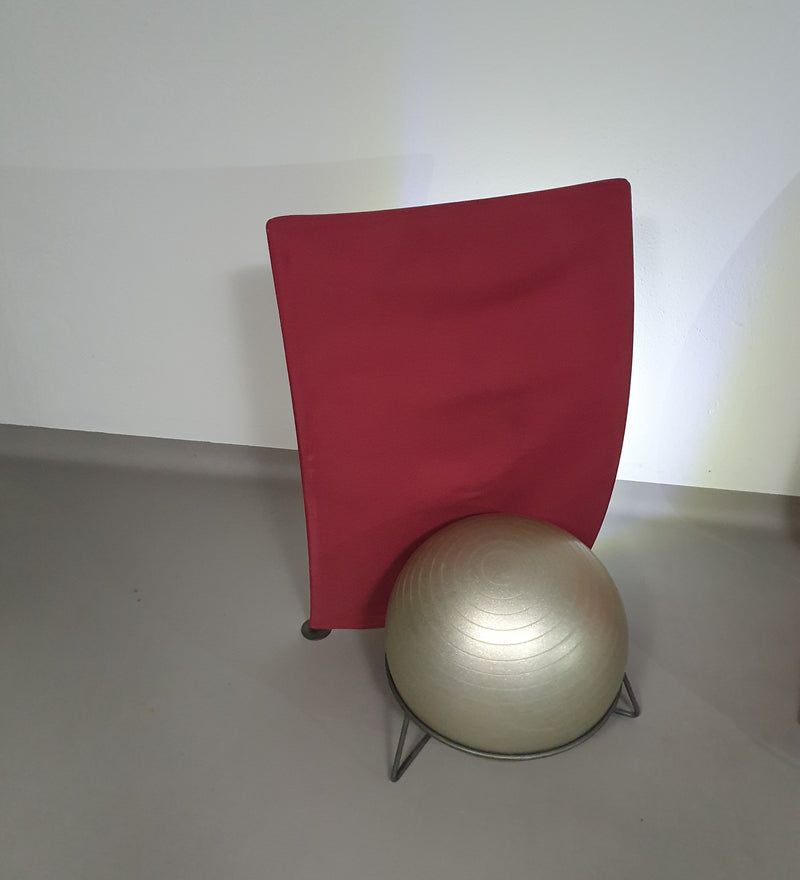 Italian modern bordeaux red ball armchair San Siro designed by Fabrizio Ballardini, 1995