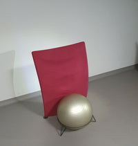 Italian modern bordeaux red ball armchair San Siro designed by Fabrizio Ballardini, 1995