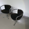 3 x mid century tube frame chairs ( turnable ) Corduroy upholstery.