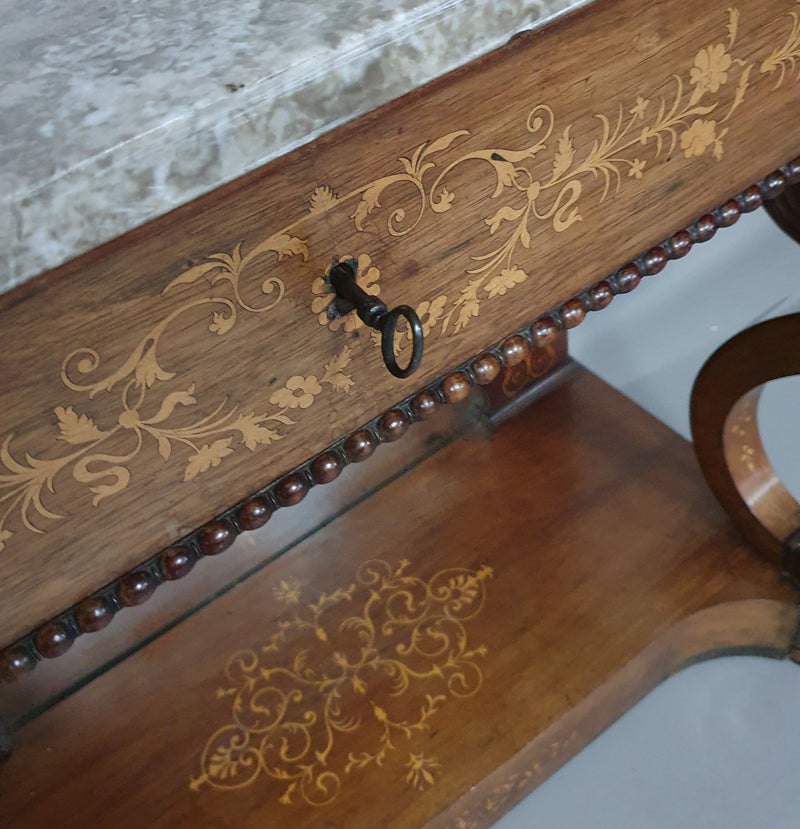 French Trumeau / side table 1830's with inlay wood