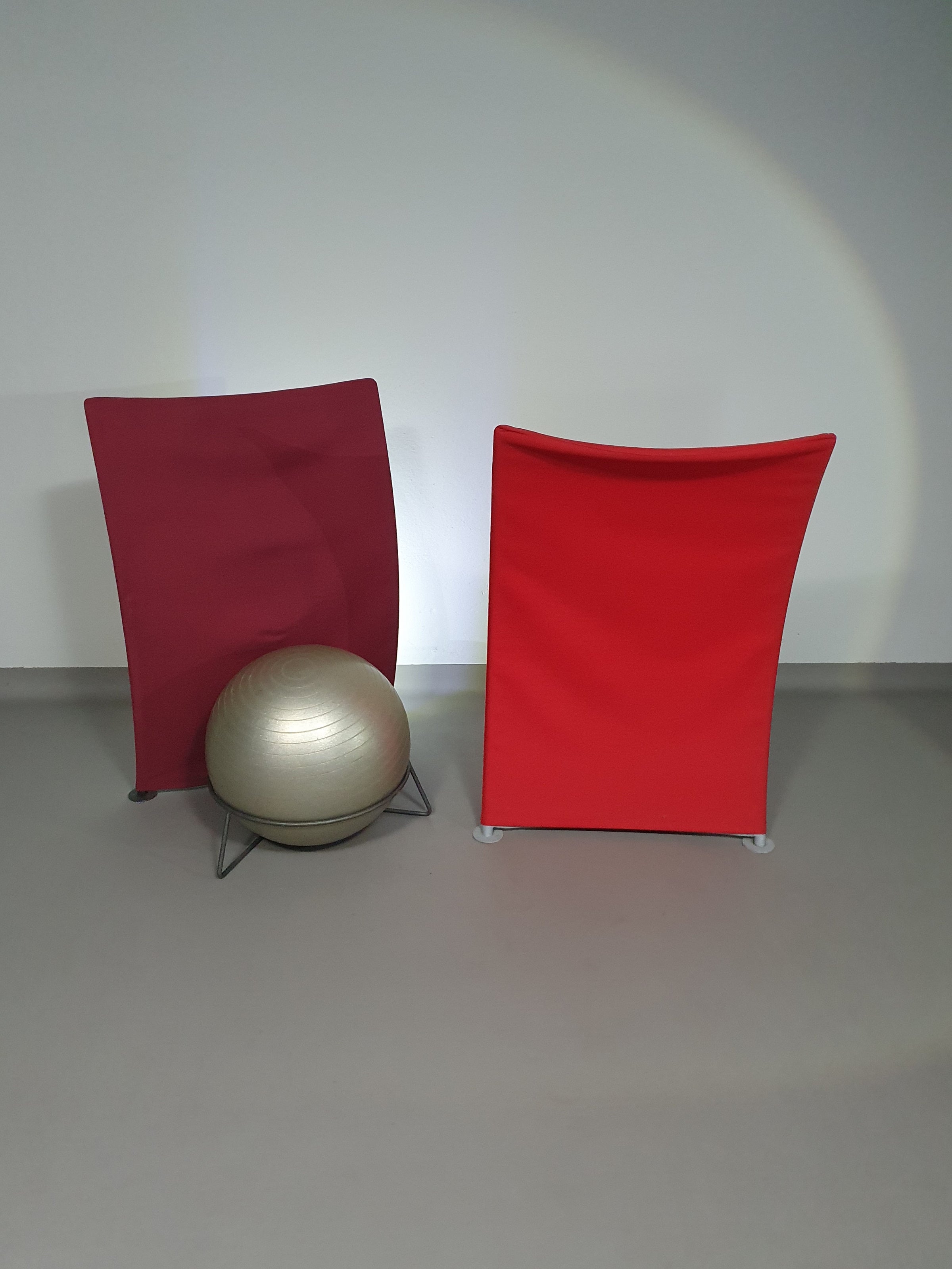 Italian modern bordeaux red ball armchair San Siro designed by Fabrizio Ballardini, 1995