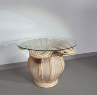 Split reed / pencil reed / rattan / bamboo bell flower side table.