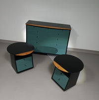 Giorgetti set 1990 by Umberto Asnago
Bed sidetables / sidetables / sideboard with drawers.