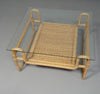 Mid Century coffee table. Iron frame / pencil reed / split reed / rattan
75 x 75 x 40 cm