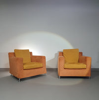 B&B / B en B / Italia lounge chairs model HARRY. With rare loose cover by Antonio Citterio.