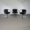 3 x mid century tube frame chairs ( turnable ) Corduroy upholstery.