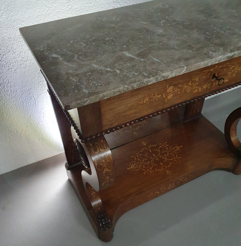 French Trumeau / side table 1830's with inlay wood