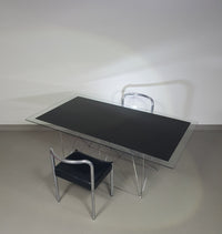 Steel and Glass Dining Table by Max Sauze for Max Sauze Studio, 1970s