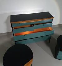 Giorgetti set 1990 by Umberto Asnago
Bed sidetables / sidetables / sideboard with drawers.