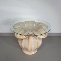 Split reed / pencil reed / rattan / bamboo bell flower side table.