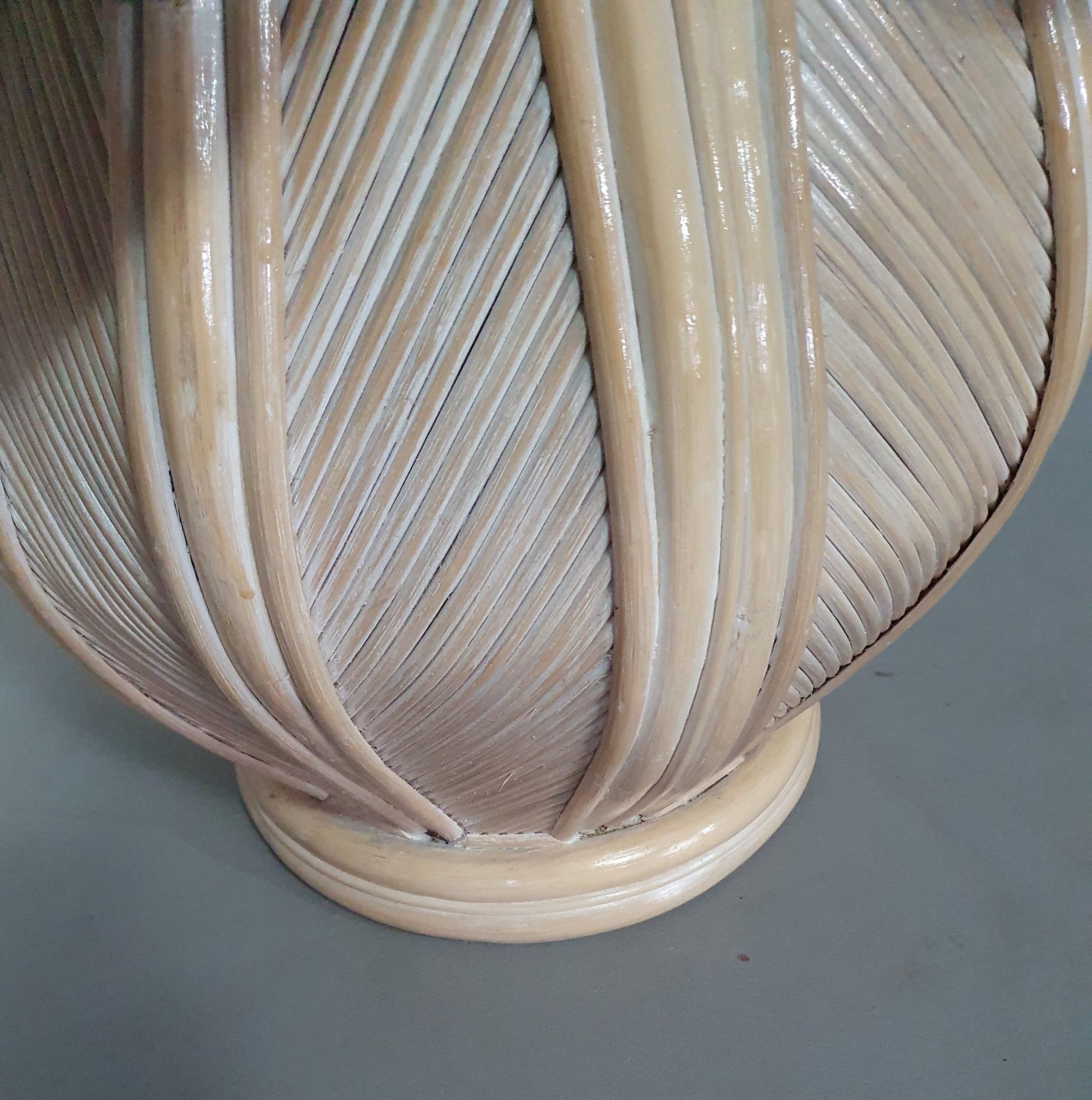 Split reed / pencil reed / rattan / bamboo bell flower side table.