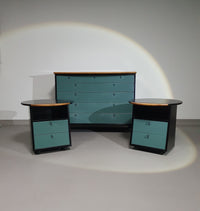 Giorgetti set 1990 by Umberto Asnago
Bed sidetables / sidetables / sideboard with drawers.