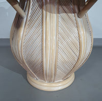 Split reed / pencil reed / rattan / bamboo bell flower side table.