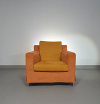 B&B / B en B / Italia lounge chairs model HARRY. With rare loose cover by Antonio Citterio.