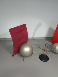 Italian modern bordeaux red ball armchair San Siro designed by Fabrizio Ballardini, 1995