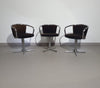 3 x mid century tube frame chairs ( turnable ) Corduroy upholstery.