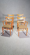 Set of 4 Dutch wooden dining armchairs in Danish style. 1950s