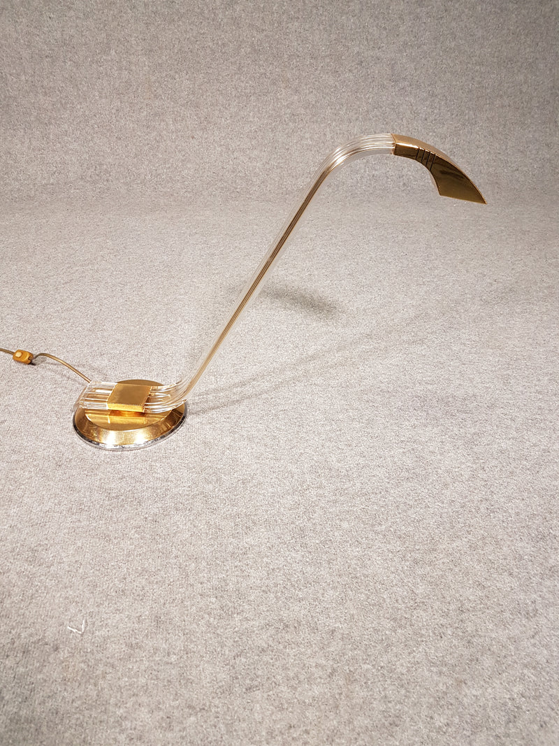 Brass and lucite Cobra table lamp, Spanish design, from Grupo MCI