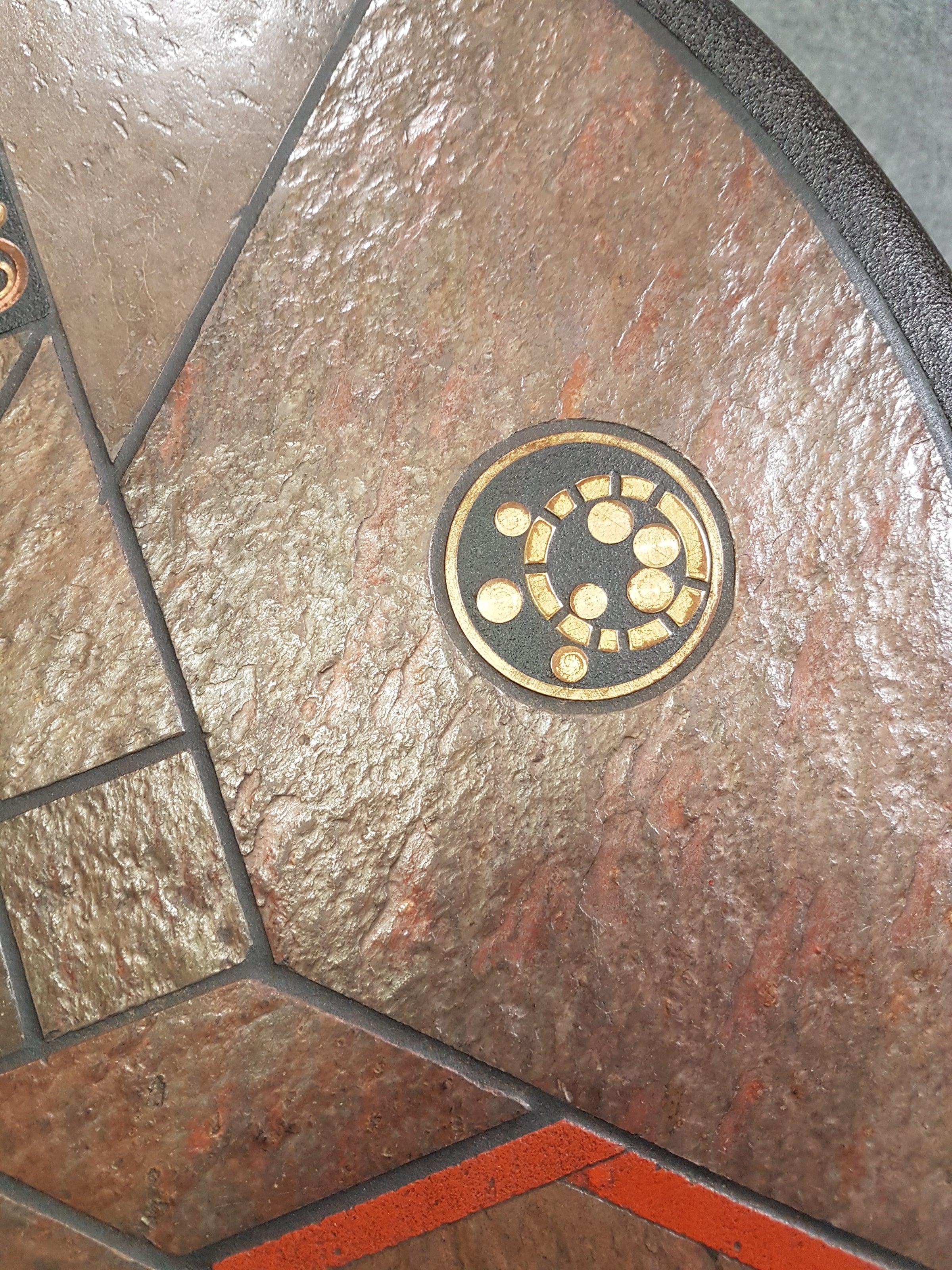 Brutalist coffee table concrete with naturestone from Fedam, 1980s