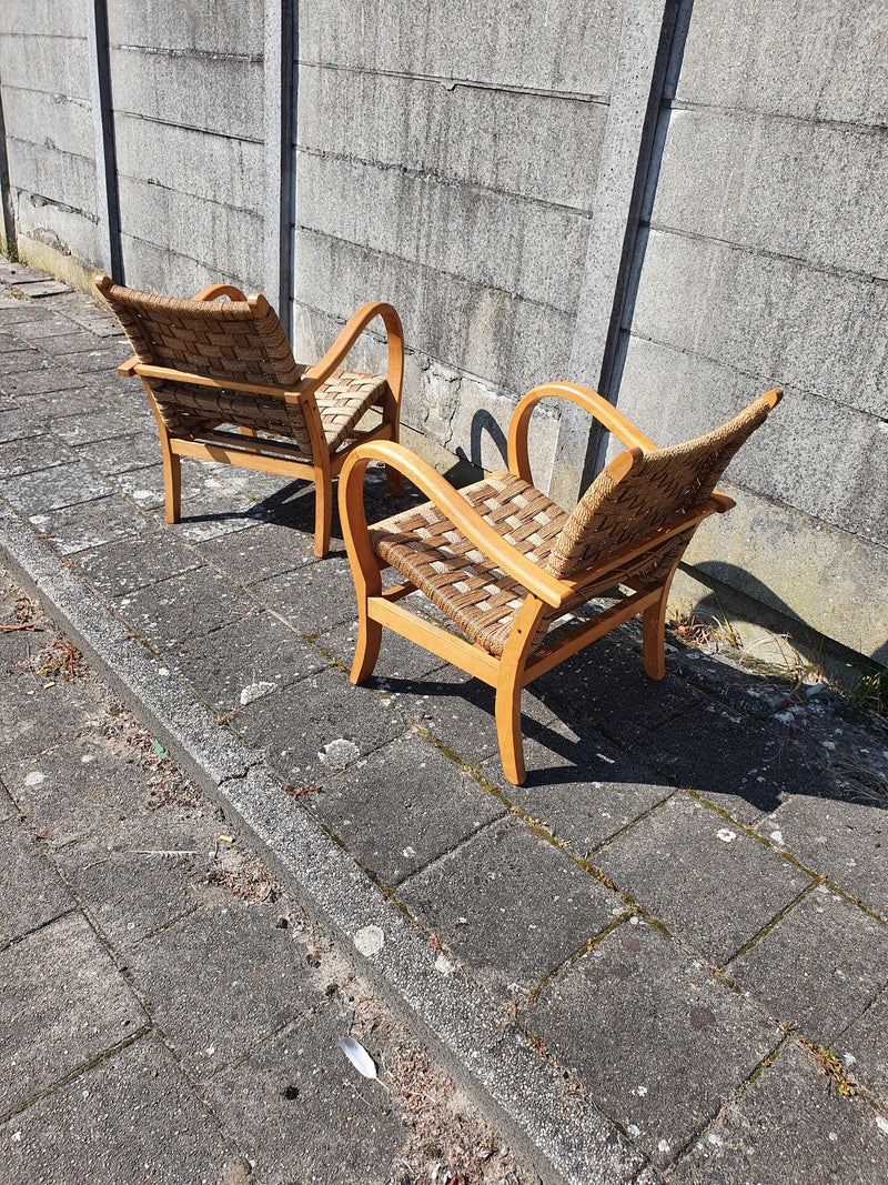 Bauhaus arm chairs, designed by German Erich Dieckmann in the 1930s.