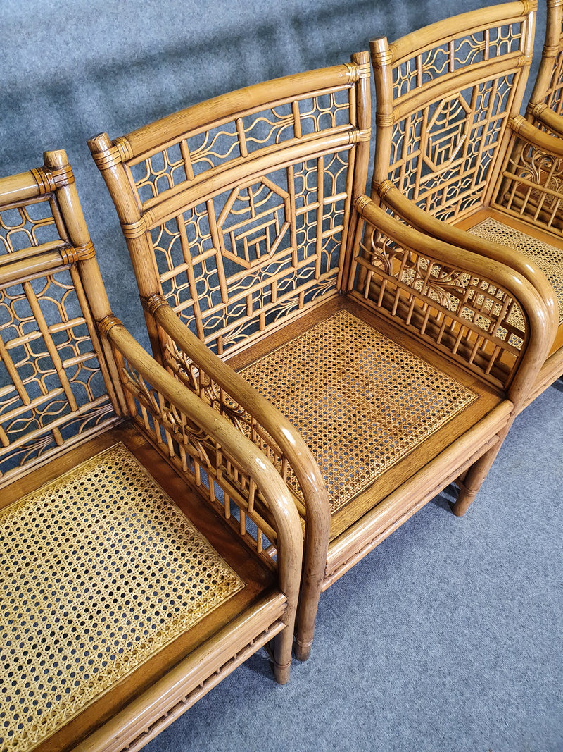 4 x mcguire rattan chair marked  Chinoiserie Chique bamboo