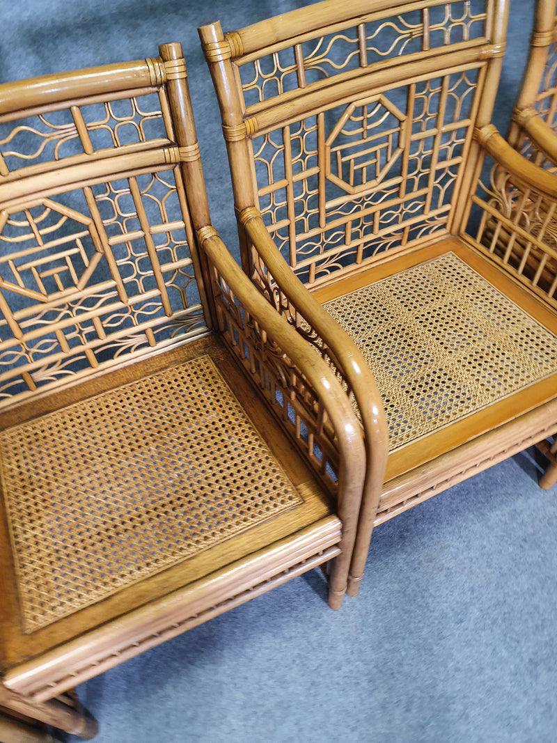 4 x mcguire rattan chair marked  Chinoiserie Chique bamboo