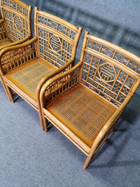 4 x mcguire rattan chair marked  Chinoiserie Chique bamboo