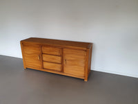 Split Reed Rattan vivai del sud Italian Sideboard with wave motif in the Manner of Cresp