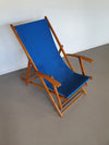 Blue vintage adjustable beach chairs, 1950s.