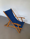 Blue vintage adjustable beach chairs, 1950s.