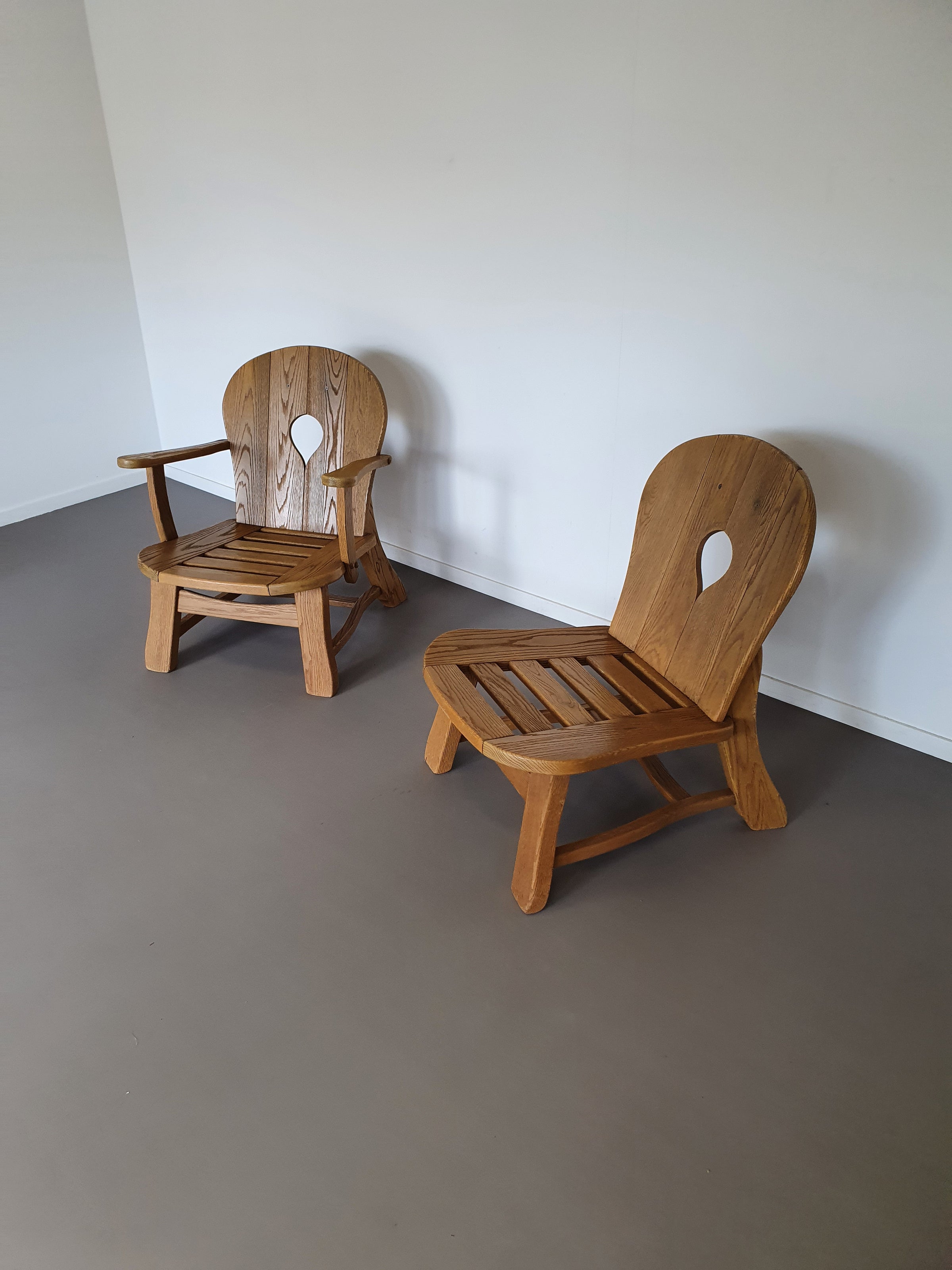 Oak lounge chairs 1960s