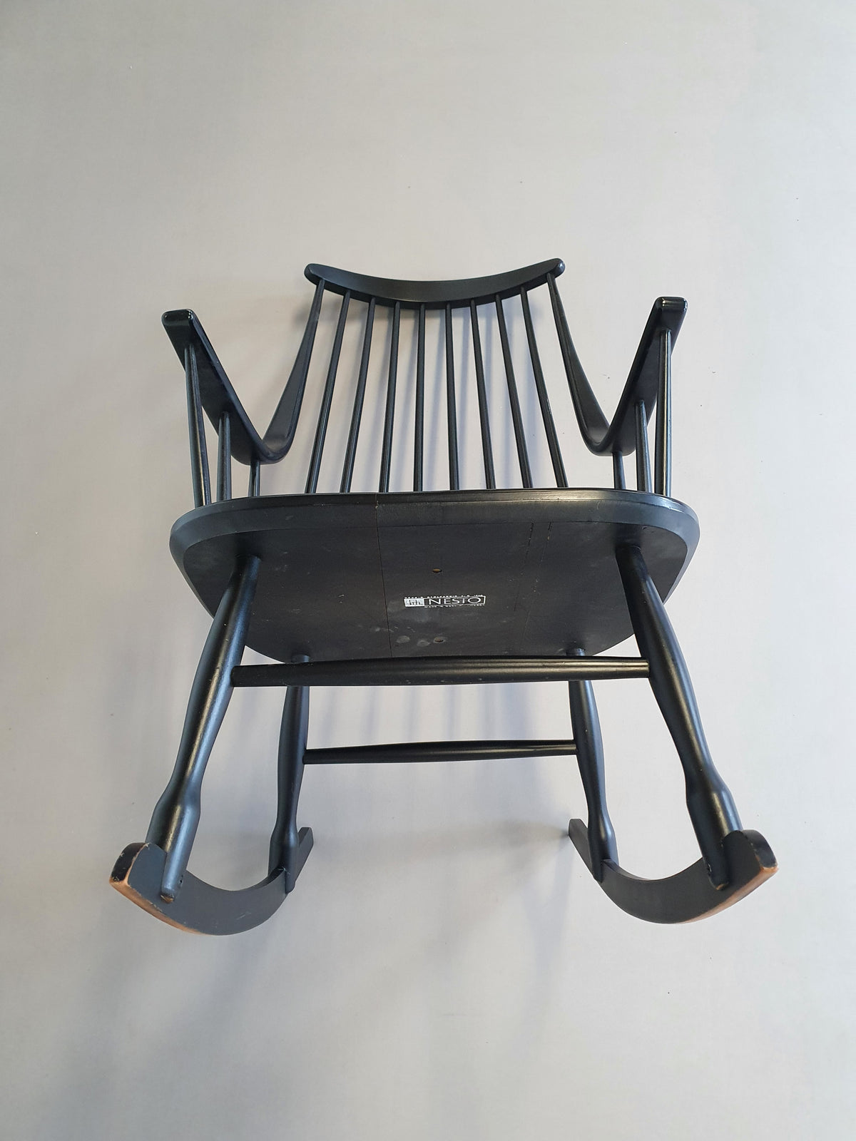 Black Lena Larsson voor Nesto rocking chair 1960s