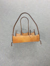 Firewood Basket leather and metal, 1960s