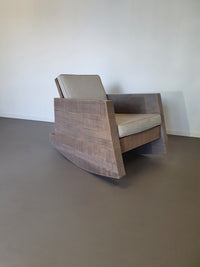 Brutalist massive rocking chair 1980s