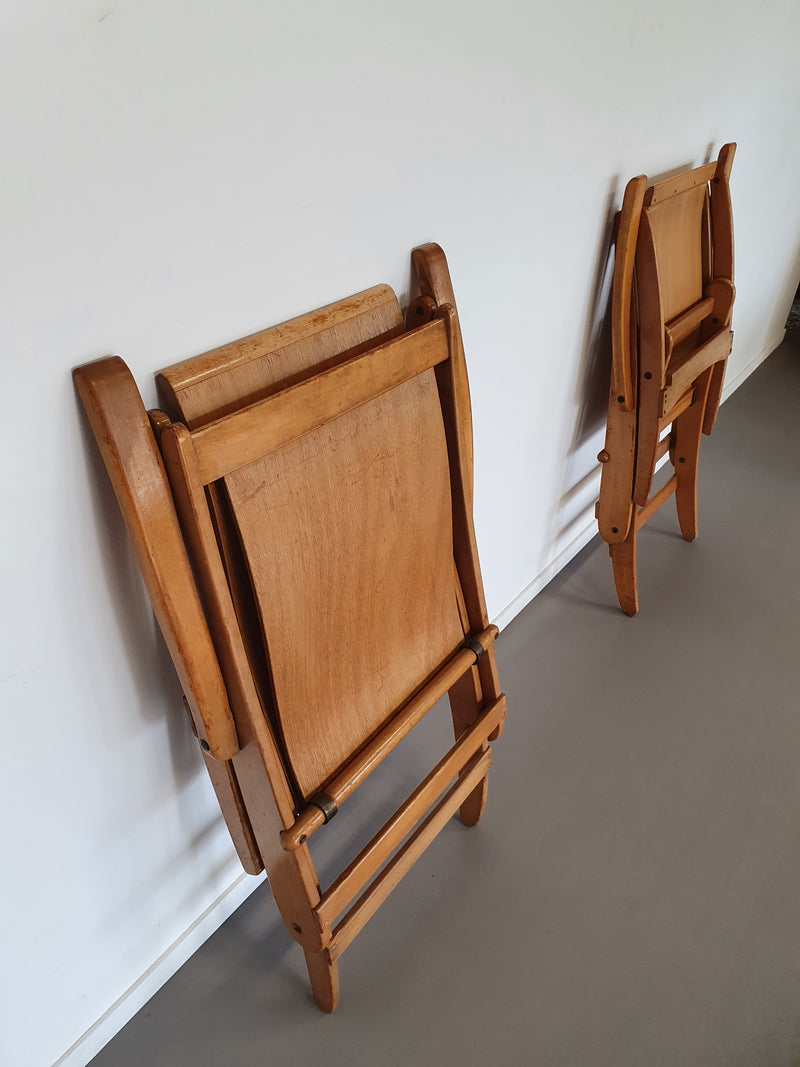 Mid Century plywood folding chairs