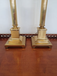 Set yellow brass Herda table lamps. 15 x 15 x 45 cm