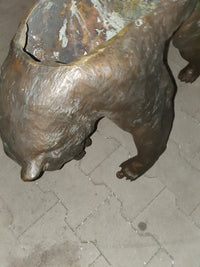 Well detailed bronze bear coffee table frame.