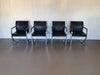 4 x Casala conference chair / black leather / chromen steel 1980s