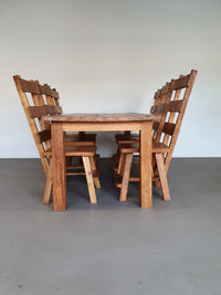 Olm wood brutalist wabi sabi dining set / 6 chairs / Table.