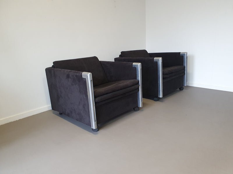 2 x Fauteuil 1 x sofa sz20/Sandwich. Ontwerp van Claire Bataille en Paul Ibens voor 't Spectrum collectie van 1973-1974