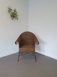 Wrought iron wicker chair