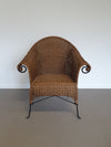 Wrought iron wicker chair