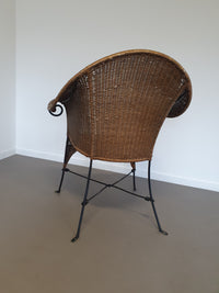 Wrought iron wicker chair