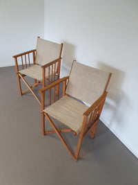 Original pair of folding armchairs, Danish, edited by Hyllinge Mobler from 1970