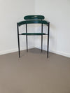 Set of Six Rare Green Leather Stiletto Chairs by Arrben with  black Frame